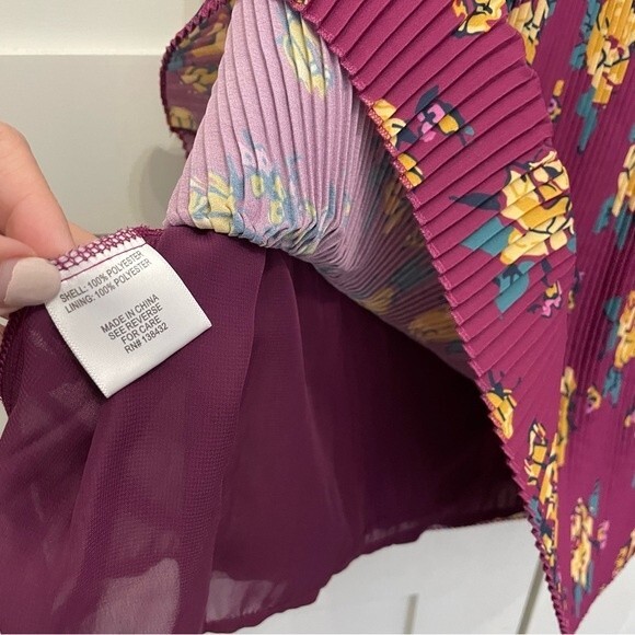 ModCloth pleated skirt fuchsia purple floral plus size 2x - Picture 4 of 5
